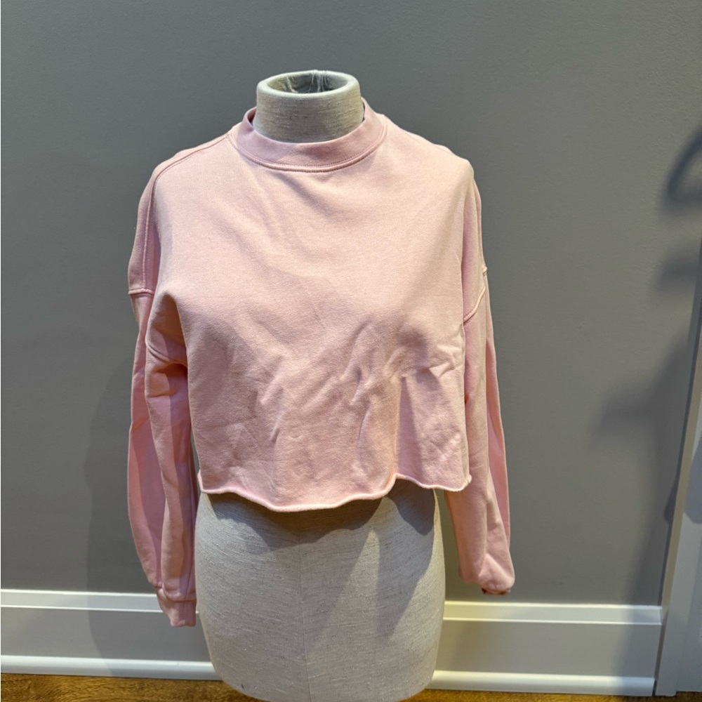 Petite Topshop Light Pink Cropped Sweatshirt
